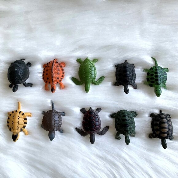 REALISTIC TURTLES FIGURES 10 PCS CRAFTS PARTY TOY DECOR - Picture 2 of 10